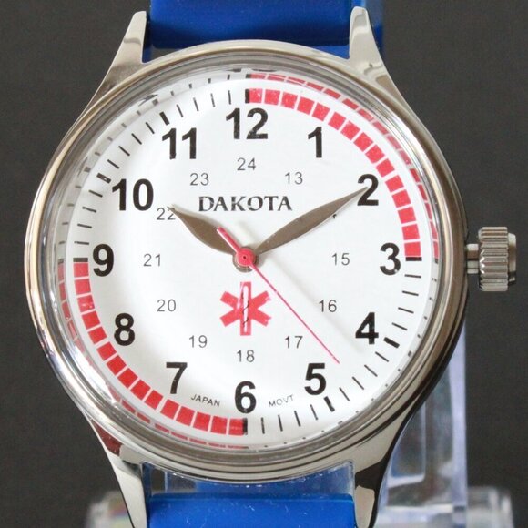 Dakota RN Quartz Nurse Watch Blue Rubber Strap Japanese Movement 35mm - Picture 9 of 13